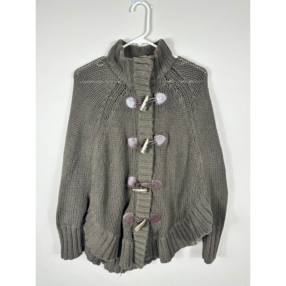 Michael Kors XS Knit Toggle Button Up Cape Poncho‎ Cardigan Sweater